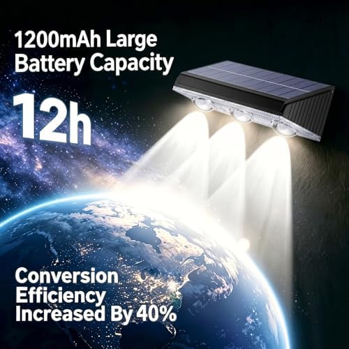 Solar Fence Lights Outdoor 4 Pack, Upgraded Brightness 3X LED Lens Fence Lights Solar Powered, 9 Fixed Colors & RGB Lights, IP65 Waterproof Solar Lights for Outside Backyard/Railing/Step/Patio - Image 5