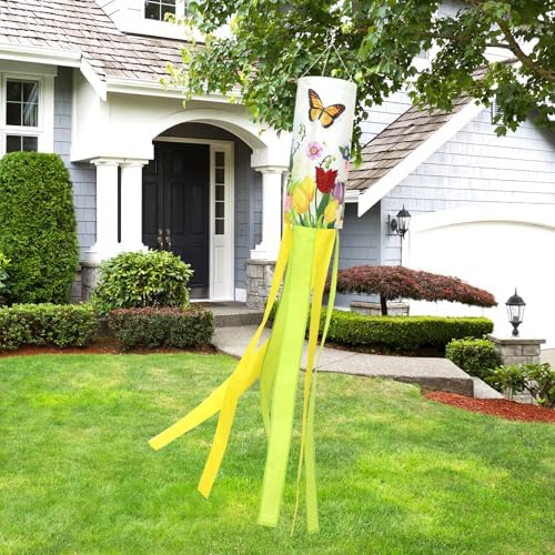 NOVWANG Butterfly Windsock, 3D Flower Wind Sock 40 Inch Spring Summer Outdoor Hanging Flag Decoration for Home Garden Yard Patio Lawn Decor - Image 5