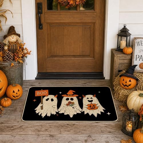 Hexagram Halloween Door Mat Pumpkin Ghost Boo Doormat Front Home Decor - Image 7