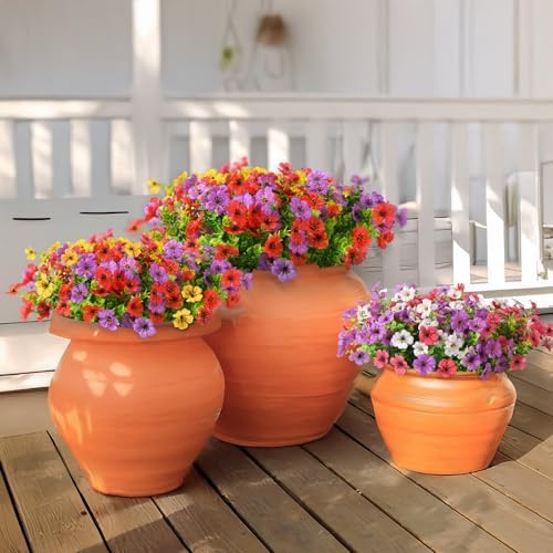 INQCMY Artificial Flowers for Outdoor Faux Plants Fake Flowers Spring Decor - Image 3