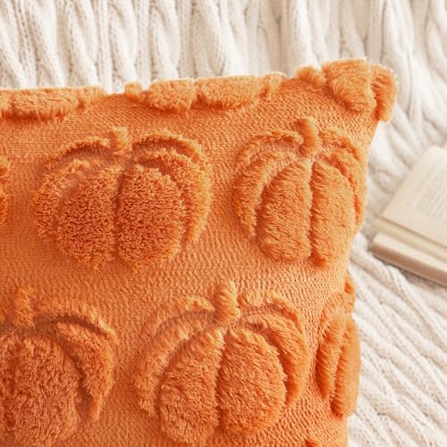 MIULEE Fall Pillow Covers Pumpkin Fall Decor 18x18 Orange - Image 2