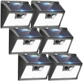 Peasur Solar Lights Outdoor Motion Sensor, 6 Pack 140 LED Solar Powered Fence Light Waterproof, 3 Modes Security Wall Lighting for Outside Yard Deck Garden by Peasur