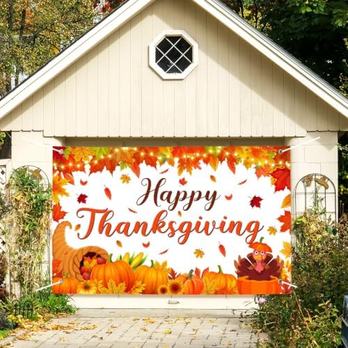 Large Thanksgiving Banner Decorations Outdoor 72x44 Inch,Turkey Maple Leaf Pumpkin Decorations Gifts for Indoor Home House Decor Party Supplies,Yard Sign Background for Photography - Image 6