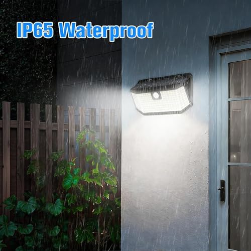 Aootek Solar Lights Outdoor 182 LEDs 2500Lm Solar Motion Sensor Lights IP65 Waterpro of with Wide Anglefor Patio Garden Garage Yard Front Door(2pack) - Image 6