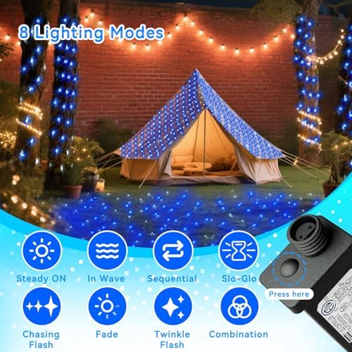 LitHome 14.8FT x 5FT Christmas Net Lights Outdoor Mesh Lights Connectable - Image 4