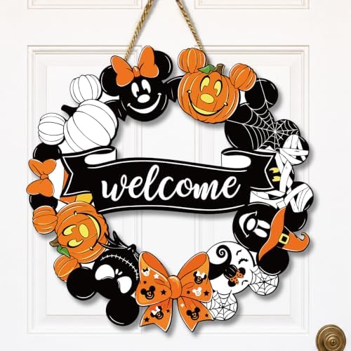 Halloween Door Decorations Welcome Sign Halloween Decor for Outside by FREHVN