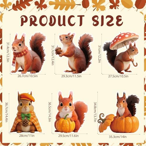 6Pcs Thanksgiving Yard Signs Stakes,The Nut Squirrel Pumpkin Fall Outdoor Decorations for Home Outdoor Yard Patio Lawn Decor, Garden Decorations - Image 2