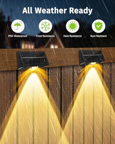 Solar Fence Lights Outdoor Waterproof High Brightness LED Spot Lens Deck Lights 7 Mode Warm & Cool White RGB Solar Powered Wall Light Decor for Christmas Outside Patio Step Backyard Rail - 12 Pack - Image 6