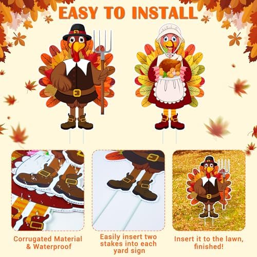 8PCS Thanksgiving Yard Signs with Stakes, Thanksgiving Decorations Outdoor - Image 3