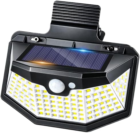 Clip on Solar Lights Outdoor with Motion Sensor, 800LM & 270° Wide Angle Solar Fence Lights Outdoor Waterproof with 115 LEDs, 3 Modes & Portable Security Lights for Chain Link Patio Deck Yard (1Pack) by LightupYourLife