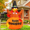 GOOSH 6 Ft Thanksgiving Inflatables Outdoor Decoration Turkey Blow Up Yard with Pumpkin Built-in LEDs for Indoor Garden Lawn Party Decor by GOOSH