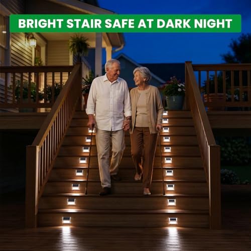 JSOT Solar Deck Lights Perfect for Fence, Step, Stair Decor-Cool White-8P - Image 2