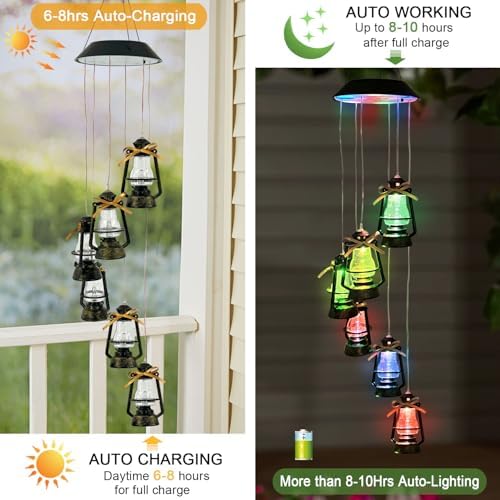 Hanging Solar Lantern Wind Chime for Outside,Christmas Decorations Outdoor - Image 3