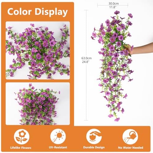 Hommyea Artificial Fake Fall Flowers Plants for Outdoors Mums Home Decor - Image 2