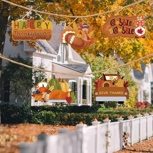 Fall Thanksgiving Door Sign, Wooden Harvest Decorations, Indoor Outdoor Farmhouse Porch Decor (10) - Image 3