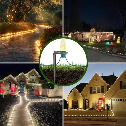 200 Pack Christmas Light Stakes 8.5"-10" for C7 and C9 String Lights,Outdoor Light Stakes,Yard Stakes,Garden,Lawn,Pathway, Patio, Path, Walkway, Christmas Decoration - Image 6