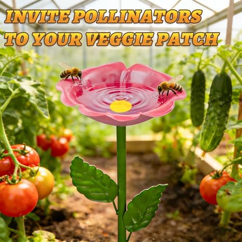 Mellbree Bee Watering Station, 4-Pack Metal Flower Bee Bath for Garden – Butterflies & Pollinators – Colorful Outdoor Gardening Stakes for Yard, Patio, Butterfly Garden, Gardening Essentials, 4 - Image 5