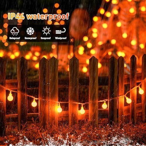 JMEXSUSS Connectable 100 LED Globe Orange Halloween Lights Indoor - Image 4