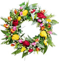 Wreaths for Front Door Decor Artificial Flower, 20" Tulip Floral by Culudea