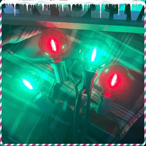 Abeja 50FT Multicolor Christma Lights Outdoor, Red/Green Christmas Lights with 25 LED Colorful Bulbs(2 Spare), Outside Christmas Hanging Light for Tree Roofline Holiday Party - Image 4
