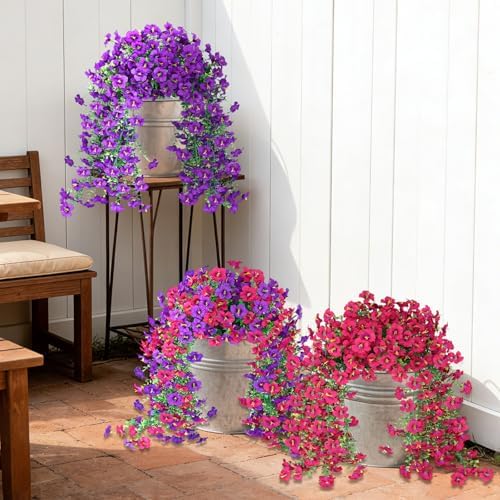 Vibrant Silk Artificial Flowers for Outdoors with Realistic UV Resistant Fake Plants,Includes 2 PCS of Spring Garden Decor Set for Hanging, Patio, Front Porch, Yard Decorations Outdoor - Image 6