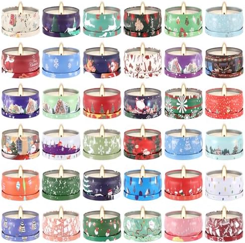 36 Packs Christmas Scented Candles Gift- Aromatherapy Candle-2.5oz Soy Wax-Long Lasting Burn time, Christmas Thanksgiving Gifts, Home Decor. - Image 2