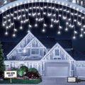 Cool White Christmas Lights Outdoor,2 Pack 53FT 486 LED Plug in Waterproof Christmas Lights for Outside, Timer & Memory, 8 Modes Hanging Fairy Light for Wedding Decorations House Eaves Yard Patio by JIXXULVU