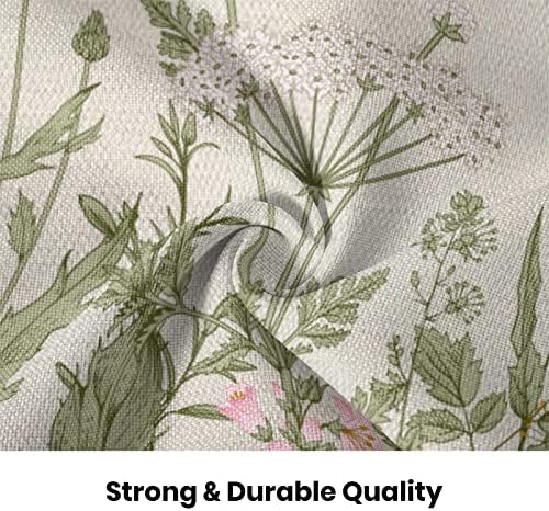 Spring Floral Pillow Covers 18 x 18 Inch Set of 2 Vintage Sage Green Wild Flowers Decor Throw Pillows Wildflower Plant Outdoor Farmhouse Decorative Cushion Cases for Couch Bed Sofa Decoration - Image 7