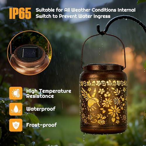 Hummingbird Solar Lanterns Outdoor Waterproof, Gifts for Mom Grandma - Image 4