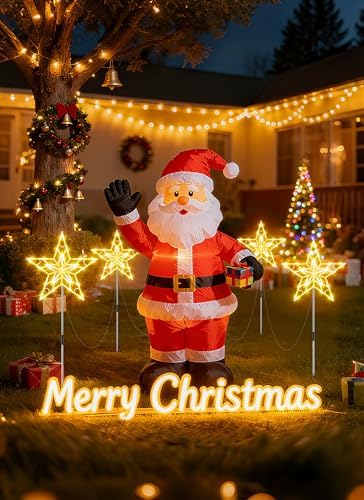 Brightown Pathway Lights Outdoor Christmas Decorations, Set of 10 Large Waterproof Stake Decorative Light for Outside Sidewalk Yard Lawn Path Walkway Driveway Marker Stake, Warm White - Image 6