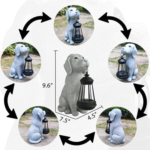 Solar Dog Outdoor Garden Statue with LED Light,Dog Solar Lights Lantern Outside Decorations for Yard, Lawn Decor Statue for Patio, Balcony, Yard Ornament,Unique Dog Gifts for Mom - Image 5