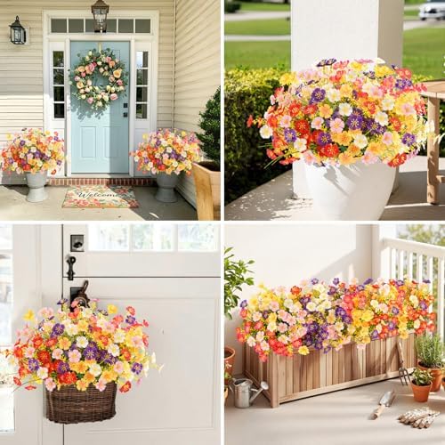 24 Bundles Artificial Flowers Outdoor UV Resistant Faux Plants (Mix Color) - Image 6