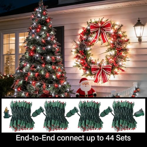 LAMPHOME Red White Valentine's String Lights 100LED 21.6FT Mini Fairy Light Green Wire Christmas Lights Plug in for Indoor & Outdoor Party Patio Bedroom Xmas Tree Garland Galentine's Day Decoration - Image 6