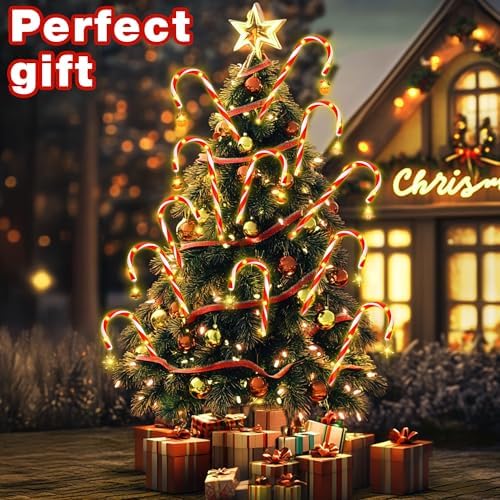 12-Pack 22" Christmas Candy Cane Lights Outdoor Pathway - Waterproof IP65, 8 Lighting Modes with Timer, Christmas Decorations for Driveway, Walkway, Front Door, Party, Patio, Garden, Lawn,Yard Decor - Image 2