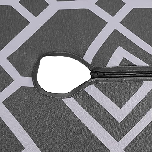 LUSHVIDA Moroccan Outdoor Tablecloth with Umbrella Hole, 60x102 Inch Grey - Image 6