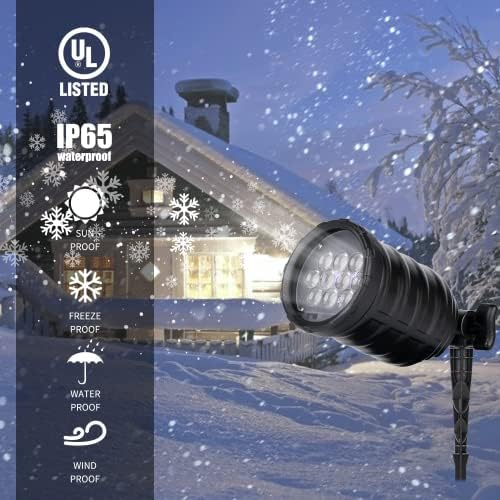 Christmas Snowflake Projector Lights - Outdoor Led Snowfall Show Lights, Waterproof Landscape Decorative Xmas Holiday Party Garden Patio Indoor Home Decoration Show - Image 2