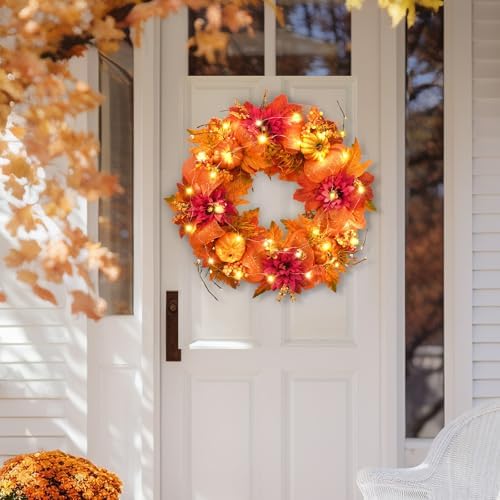 Fall Decorations for Home - 20 Inch Fall Wreaths for Front Door - Image 5