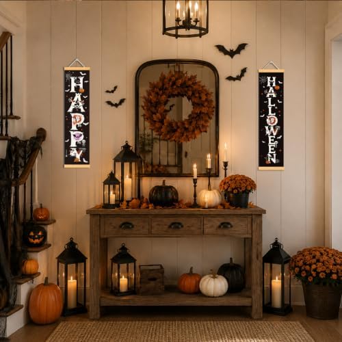 Spooky Halloween Door Banner Set of 2, Ghost Pumpkin Porch Decor for Home - Image 6
