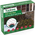 Christmas Light Net – 150 LED Red Mesh Lights - 4 ft x 6 ft – Outdoor/Indoor – Net Lights for Bushes, Hedges or Trees by Tupkee
