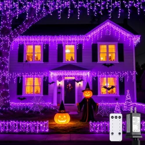 JMEXSUSS Purple Halloween Lights Outdoor, 800 LED by JMEXSUSS