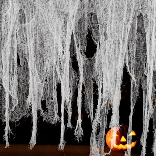500"x 59" Halloween Spooky Cloth, White Large Size Halloween Creepy Cloth by Watayo