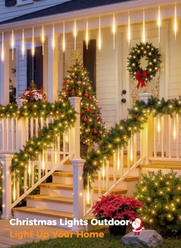 Meteor Shower Lights Outdoor,16 Inch 10 Tube 360 LED Icicle Christmas Light - Image 2