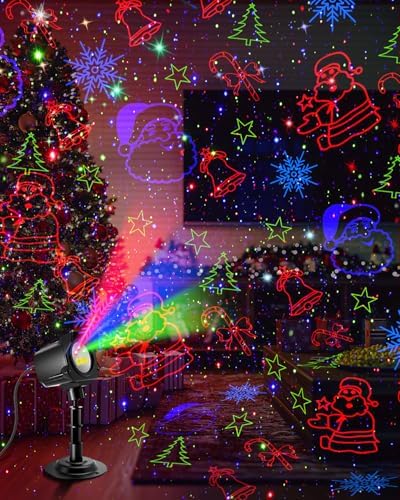 Laser Christmas Projector Lights Outdoor, 2025 Upgraded 3 Color Halloween Light Projector with Christmas Decorative Patterns, Waterproof, Indoor Holiday Decoration, Home Decor, Party, Garden - Image 2