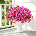 Artificial Petunia Flowers Outdoor, 8 Bundles UV Resistant Faux Plants by GeegoodsLLC