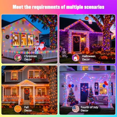JMEXSUSS Color Changing String Lights for Halloween, 66ft 200 LEDs, RGB - Image 4