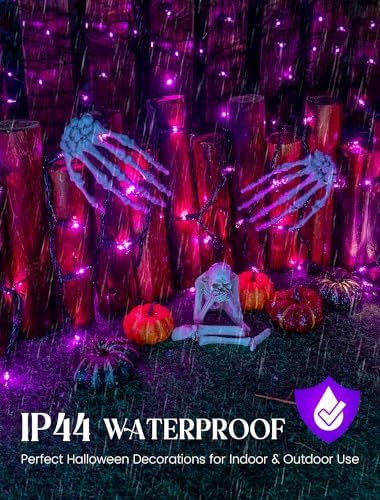woohaha Purple Halloween Mini String Lights,11FT 50 Count with Black Wire - Image 6