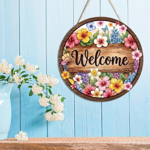 Welcome Hanging Wooden Signs for Front Door Outside - Image 7