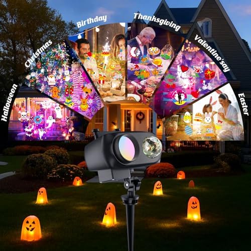 COOLWUFAN Halloween Christmas Projector Lights Outdoor 10 HD Holiday Slides - Image 2