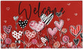 Valentine's Door Mat, Red Buffalo Plaid Love Hearts Leaves Indoor Outdoor Non-Slip Doormat, Entryway Front Porch Welcome Mat for Entrance Decor, 30" x 17" by Xsinufn
