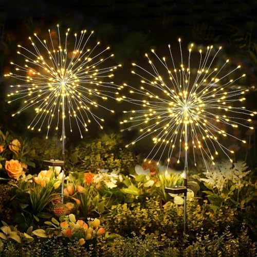 Brightown 150 LED Solar Garden Firework Lights Christmas Decorations, 2Pack by Brightown